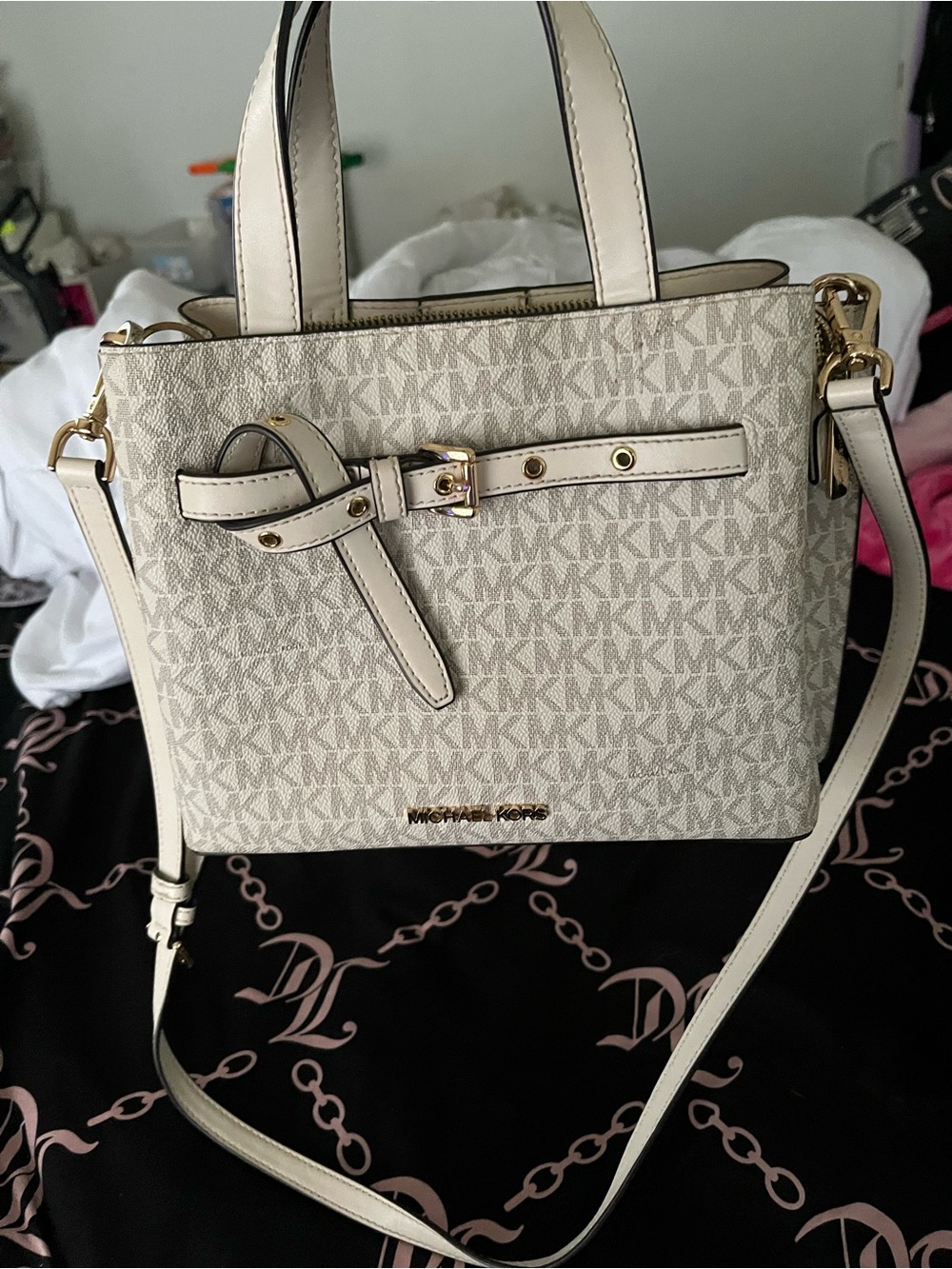 Michael Kors White Logo Purse